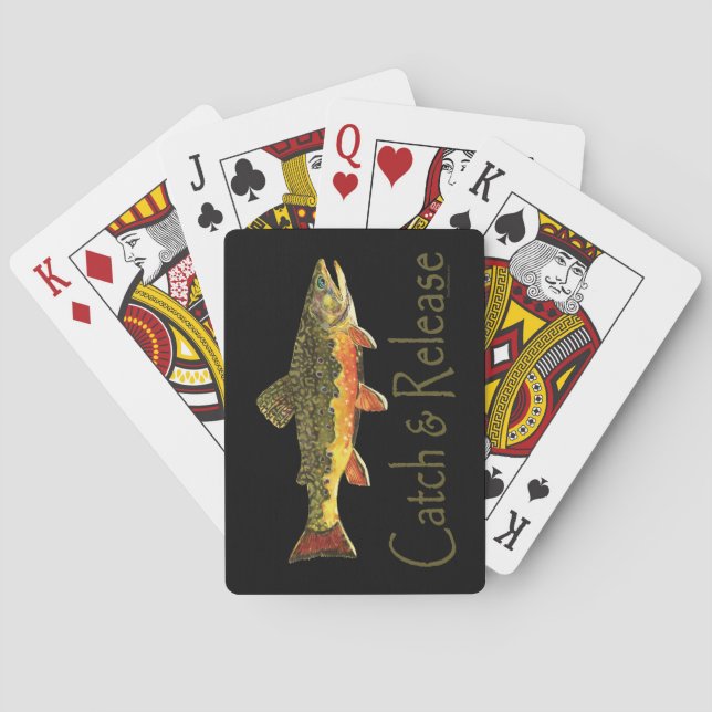 Catch & Release Trout Fishing Playing Cards (Back)