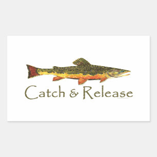 Catch & Release Trout Fishing Rectangular Sticker