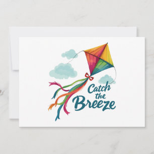 Catch The Breeze Flying Kite Invitation