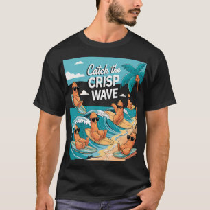 Catch the Crisp Wave: Surfing Chicken Tenders T-Shirt