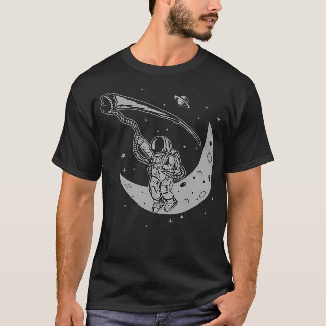 Catch The Falling Star Funny Illustration T-Shirt (Front)
