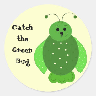 Catch the Green Bug Classic Round Sticker
