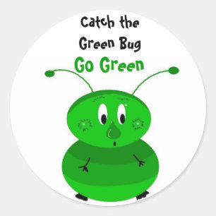 Catch the Green Bug Classic Round Sticker