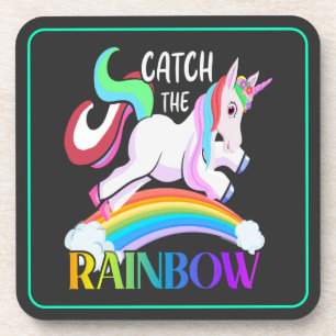 Catch the Rainbow Unicorn Design Coaster