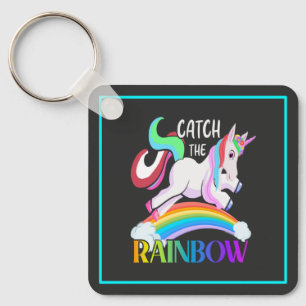 Catch the Rainbow Unicorn Design Key Ring