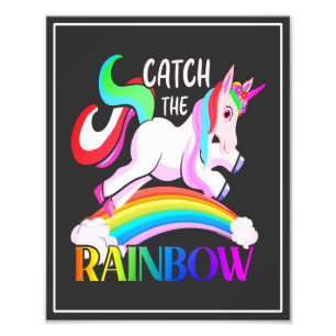 Catch the Rainbow Unicorn Design Photo Print