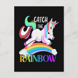 Catch the Rainbow Unicorn Design Postcard