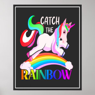 Catch the Rainbow Unicorn Design Poster