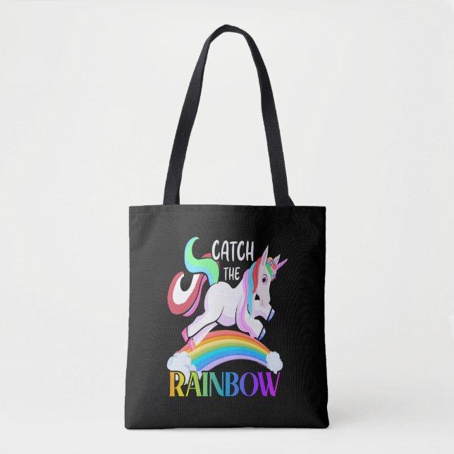Catch The Rainbow - Unicorn Designs Tote Bag (Front)