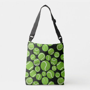 Catch the Tennis Balls Pattern Black BG Crossbody Bag