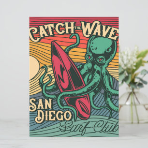 Catch the Wave Octopus   Vintage Design 