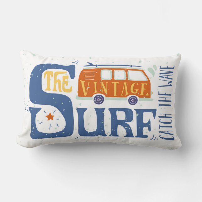 Catch The Wave Poster Lumbar Cushion (Front)