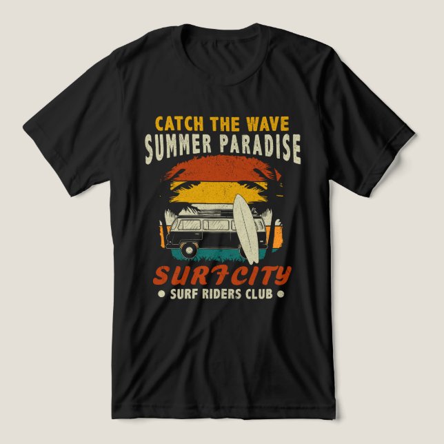 Catch The Wave Summer Paradise Tri-Blend Shirt (Design Front)