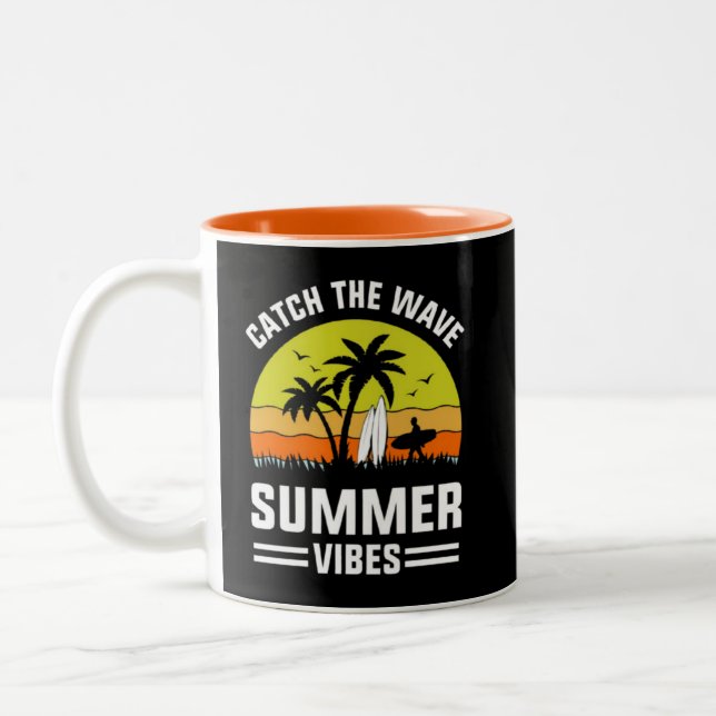 Catch The Wave Summer Vibes-64193 Two-Tone Coffee Mug (Left)