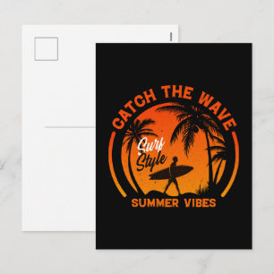 Catch the Wave Summer Vibes Holiday Postcard