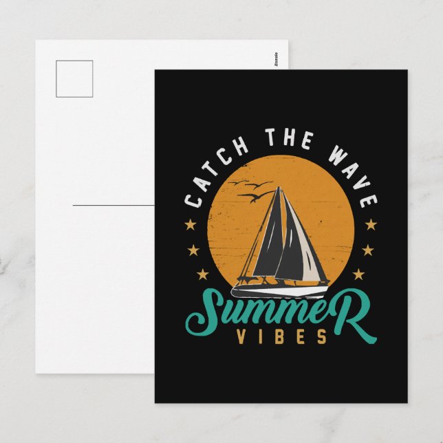 Catch the Wave Summer Vibes Holiday Postcard (Front/Back)