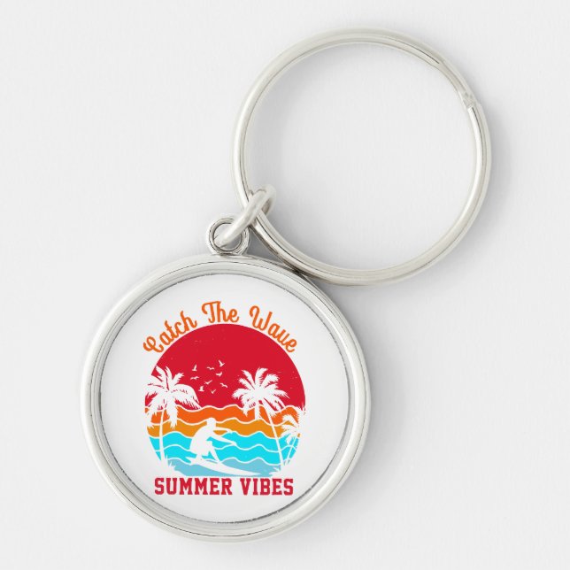 Catch the Wave Summer Vibes Key Ring (Front)