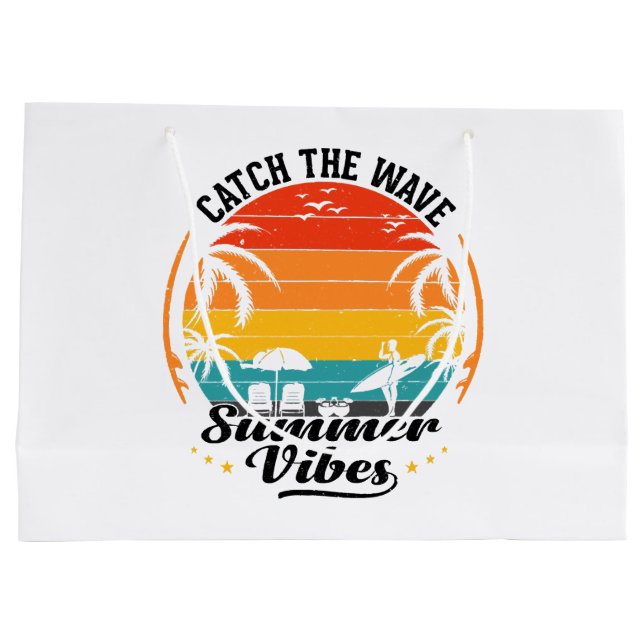 Catch the Wave Summer Vibes Large Gift Bag (Back)