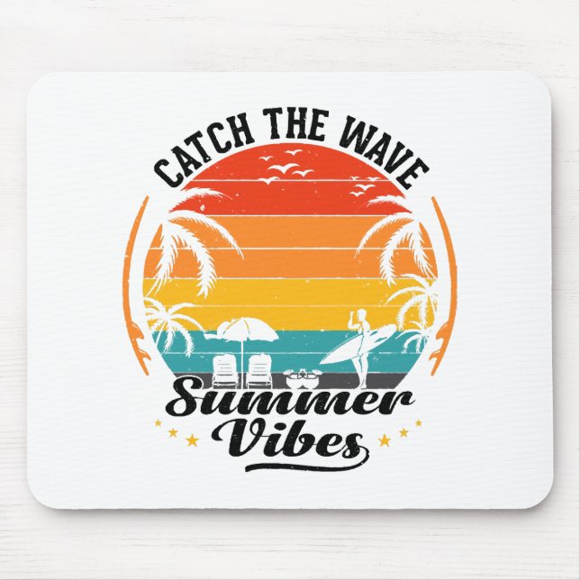 Catch the Wave Summer Vibes Mouse Pad (Front)