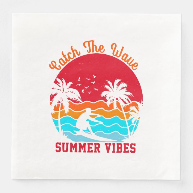 Catch the Wave Summer Vibes Napkin (Front)
