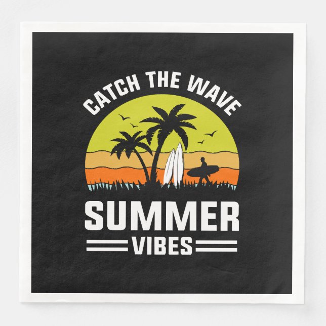 Catch the Wave Summer Vibes Napkin (Front)