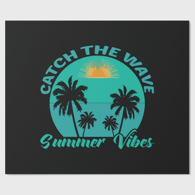 Catch the Wave Summer Vibes Wrapping Paper (Flat)