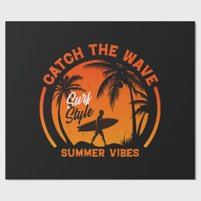 Catch the Wave Summer Vibes Wrapping Paper (Flat)