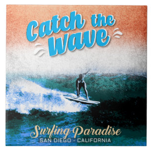 Catch the Wave - Surfing Paradise Ceramic Tile