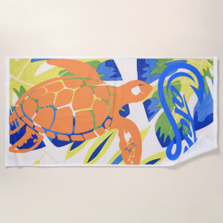 catch. waves. turtles beach towel