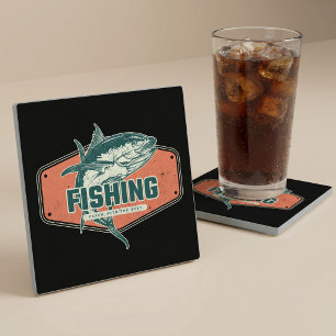 Catch With The Best Fishing Glass Coaster