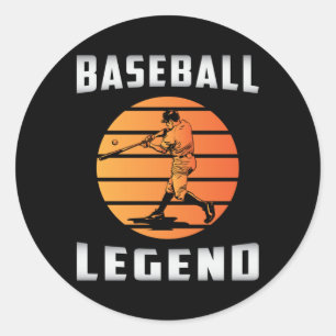 Catcher Baseball Bat Sports Pitcher Funny Gift Classic Round Sticker