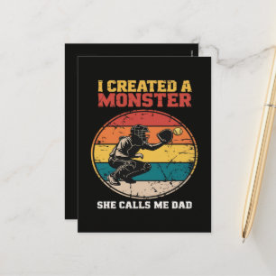 Catcher Softball Dad Father's Day Holiday Postcard