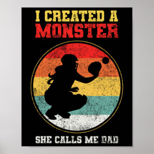 Catcher Softll Dad Father's Day Poster