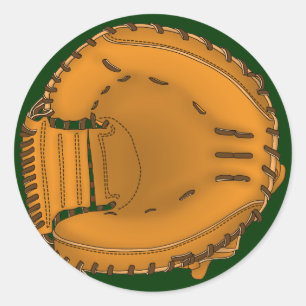 catcher's mitt classic round sticker