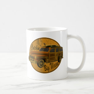 catchin' big waves in the woodie coffee mug