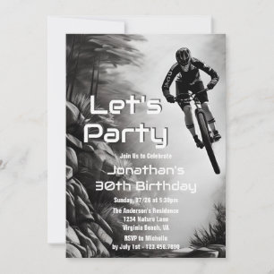 Catching Air - Mountain Bike Sketch Birthday Invitation