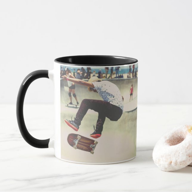 Catching Air Skateboard Mug (With Donut)