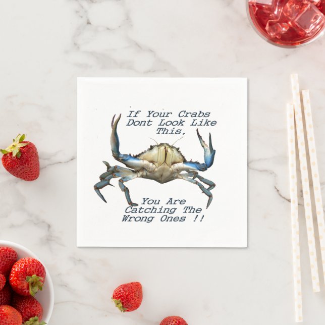 Catching Crabs, Funny Paper Party Napkins (Insitu)
