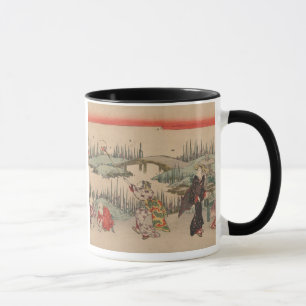 Catching Fireflies (colour woodcut) Mug