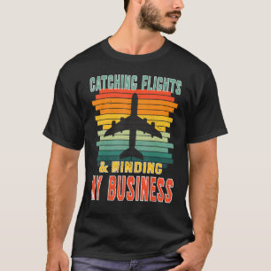 Catching Flights & Minding My Business Retro Sunse T-Shirt