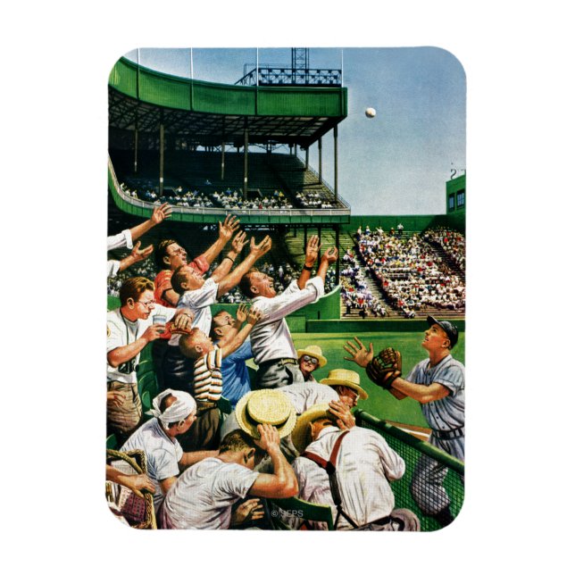 Catching Home Run Ball Magnet (Vertical)