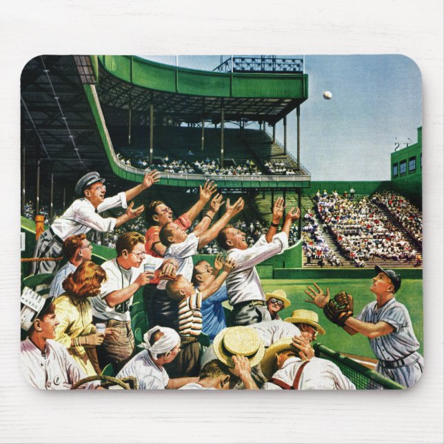 Catching Home Run Ball Mouse Pad (Front)