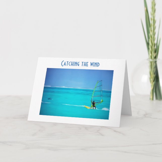 "CATCHING THE WIND" BIRTHDAY WISHES CARD (Front)