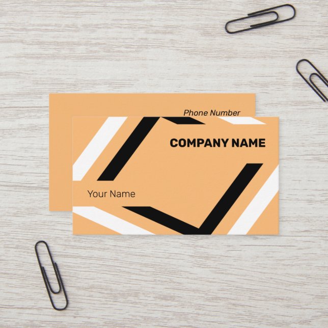Catchy Black and White Geometric Business Card (Front/Back In Situ)