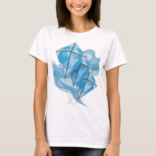 Catchy Blue BLUE CRYSTAL SKYFALL Custom Design T-Shirt