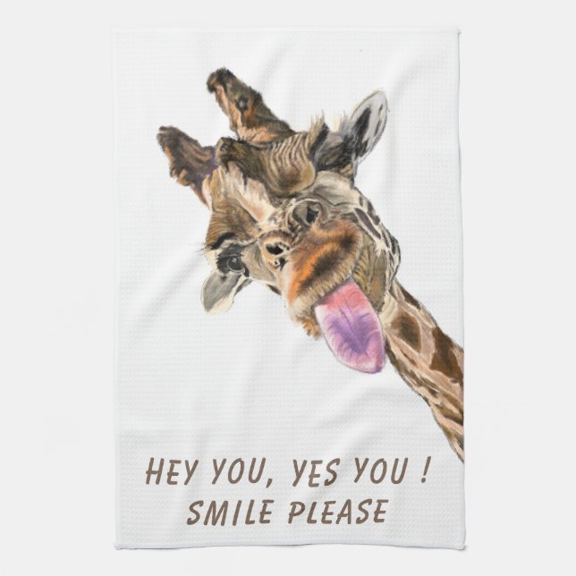 Catchy Giraffe Kitchen Towel (Vertical)