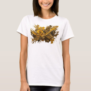 Catchy Gold ABSTRACT ART Artistic Motif T-Shirt
