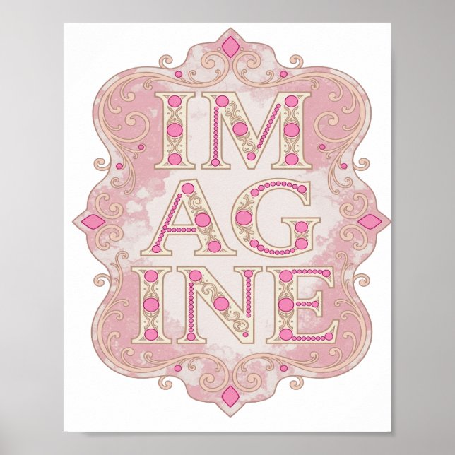 Catchy Gold IM AGINE Custom Design Poster (Front)