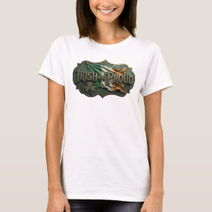 Catchy Gold IRISH AND PROUD Shirt Design