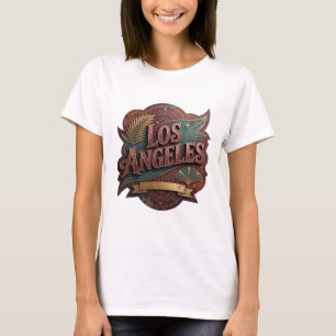 Catchy Gold LOS ANGELES Slogan Tee